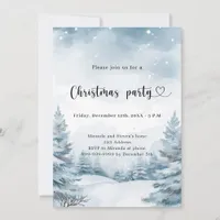Winter forest snow Christmas Party Invitation