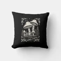Cottagecore Aesthetic Mushroom Goblincore Mycology Throw Pillow