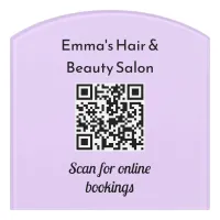 Lilac Business QR Code Door Sign