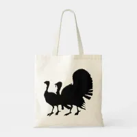 Silhouette of Turkeys Tote Bag