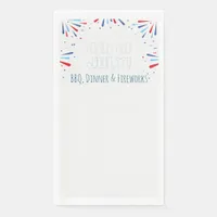 Minimalist Fireworks with Fourth of July Text Paper Guest Towels