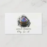 *~*  Cupcake Shop 3 QR Social Media Bakery Business Card