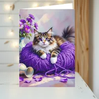 The Sweetest Cat Themed  Birthday Card for Her