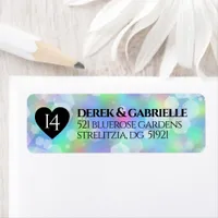 Elegant 14th Opal Wedding Anniversary Celebration Label