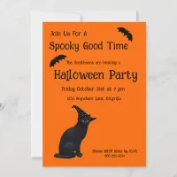 Cute Black Witch Cat Invitation