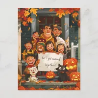 Creepy Halloween Family Postcard