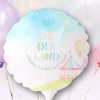 Sweet pastel onederland watercolor 1st Birthday Balloon