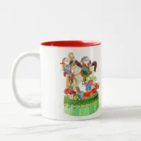 Elves Rocking Horse Two-Tone Coffee Mug