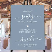 Wedding Pick A Seat Personalize Dusty Blue Seating Foam Board