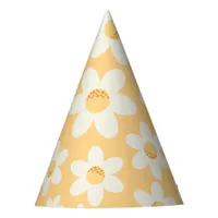 Groovy Retro Daisy Party Hat | Boho Floral Birthda