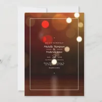 Bokeh Beach Wedding Invitation