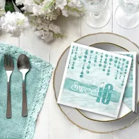 Satin Jewel Sweet Sixteen Teal ID260 Napkins