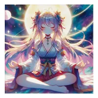 Namaste Anime Girl Meditating Acrylic Print