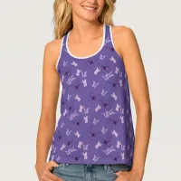 Pretty Pink and Purple Butterflies Tank Top