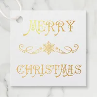 Elegant, Victorian Merry Christmas Foil Favor Tags