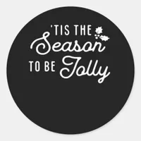 Tis The Season To Jolly Retro Style Classic Round Sticker
