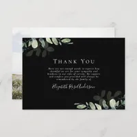 Elegant Eucalyptus Photo Funeral Thank You Note Ca