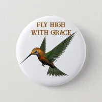 Graceful Hummingbird Button