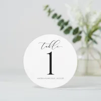 Wedding Table Numbers Round - Luxury Script