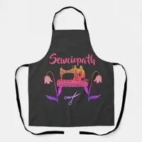 Sewciopath Funny Quote in Pink-Sewing Machine Apron