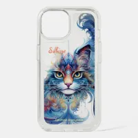 Whimsical Psychedelic Art Cat Speck iPhone 15 Case