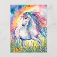 Unicorn Watercolor Postcard