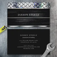 Black Wood and Diamond Plate Business Card