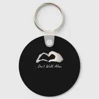 Don't Walk White Classic Skeleton Hands Hearts Keychain