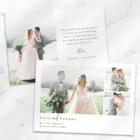 Romantic Calligraphy Script Multiple Photo Wedding Thank You Card