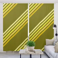 Curtain -  Yellow Stripes on Dark Background