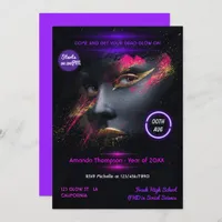 Neon Glow Graduation Party Invitation