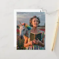 Grandma and Her Unicorn Postcard