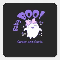 Baby Boo Sweet Toddler Halloween Design Square Sticker