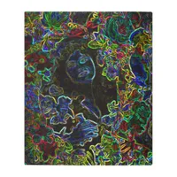 Lady Cameo in Neon Glow Metal Print