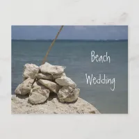 Rocks on Beach Wedding Save the Date Announcement Postcard