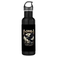 Gothic Skull F-Caw-F Crow Adult Humor Graphic  Stainless Steel Water Bottle