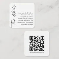 Mini Size Calligraphy QR Code Any Color Wedding Enclosure Card