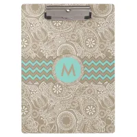 Paisley Chevron Monogram Beige PCMX Clipboard