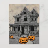 Haunted Halloween house Postcard