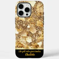 A radiant display of shimmering gold sparkles iPhone 16 pro max case