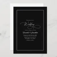 Minimalist Black & White Timeless Wedding QR Code Invitation