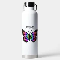 Rainbow Butterfly Personalized  Water Bottle