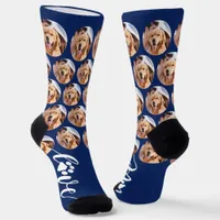 Personalized Pet Photo Love Paw Print Dog Socks