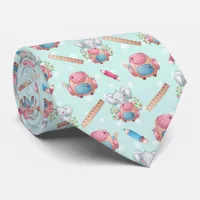 Back to School Elephant Pattern Neck Tie