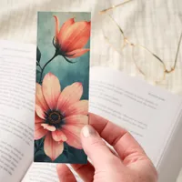 Fantasy Botanical Coral Pink Flower Two-sided Bookmarks