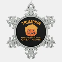 Make Thanksgiving Great Again Trumpkin Boxy Snowflake Pewter Christmas Ornament