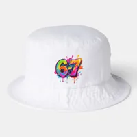 Colorful Trendy Modern Teen 6-7 67 Bucket Hat