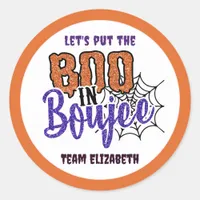 Let's Put the Boo in Boujee Halloween Bachelorette Classic Round Sticker