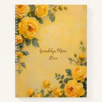 Beautiful Yellow Roses Oil Painting Style Diary or Notebook