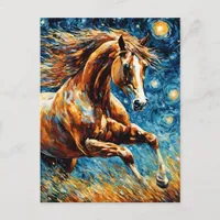 Galloping Sorrel Horse Postcard